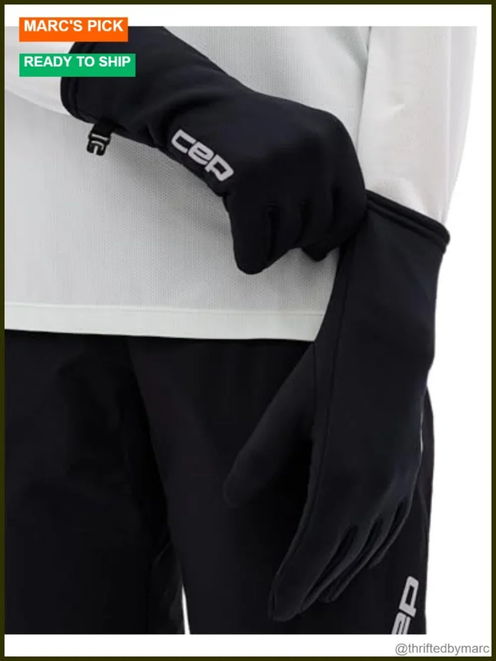 Thermal Running Gloves Touchscreen Compatible Fleece Lining Lightweight